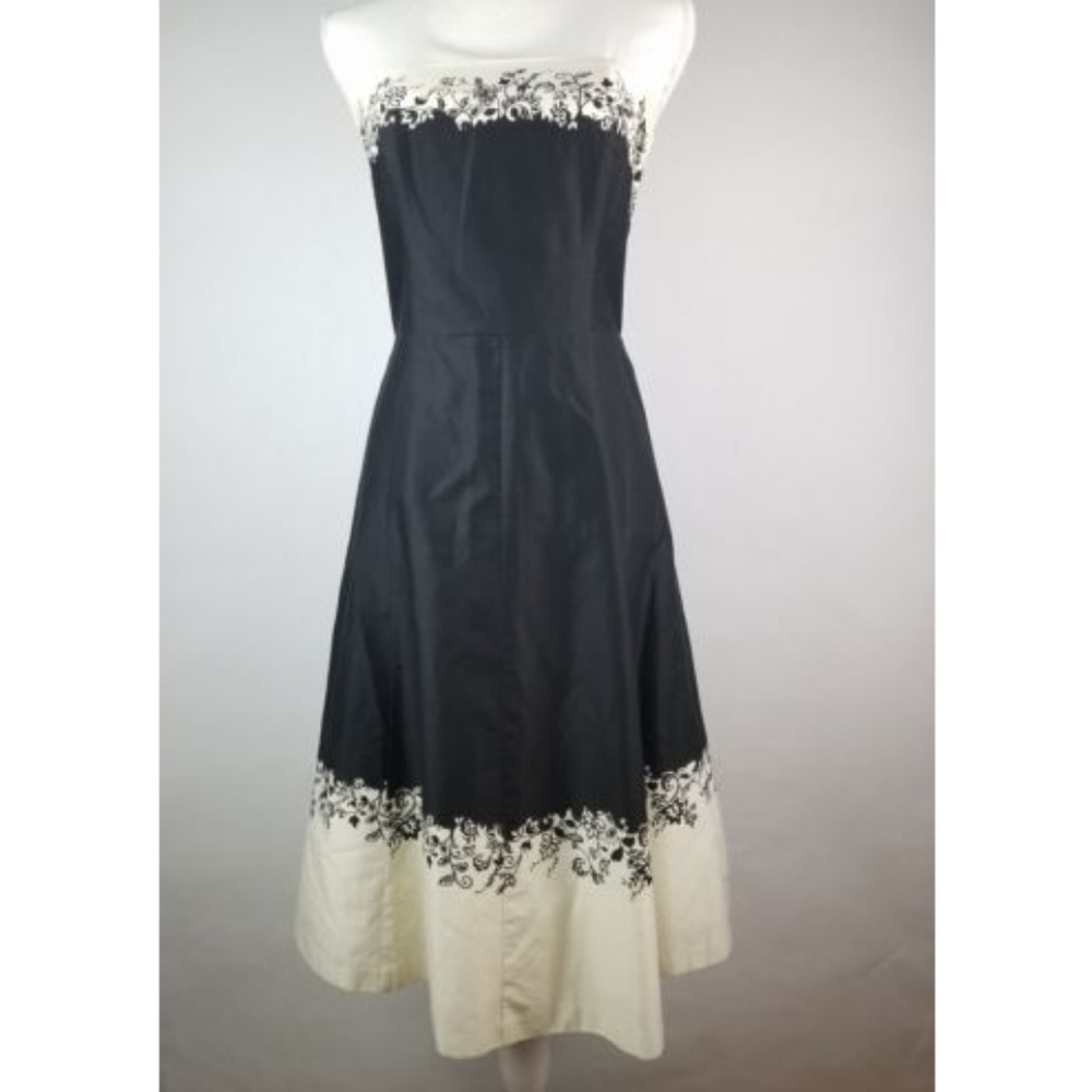 White House Black Market Strapless Floral Dress